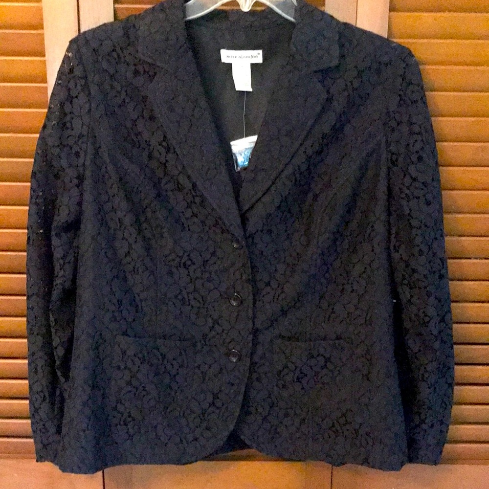 Jessica London Black Lace Blazer